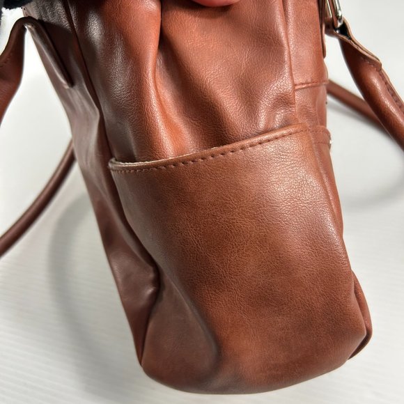 Rosetti Womens Purse Handbag Brown Faux Leather Double Handle Lots of Pockets - Picture 9 of 15